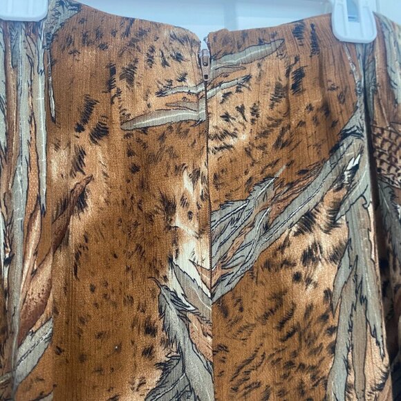 Vintage Lindor Safari Fitted Midi Skirt Size Large - Picture 3 of 7